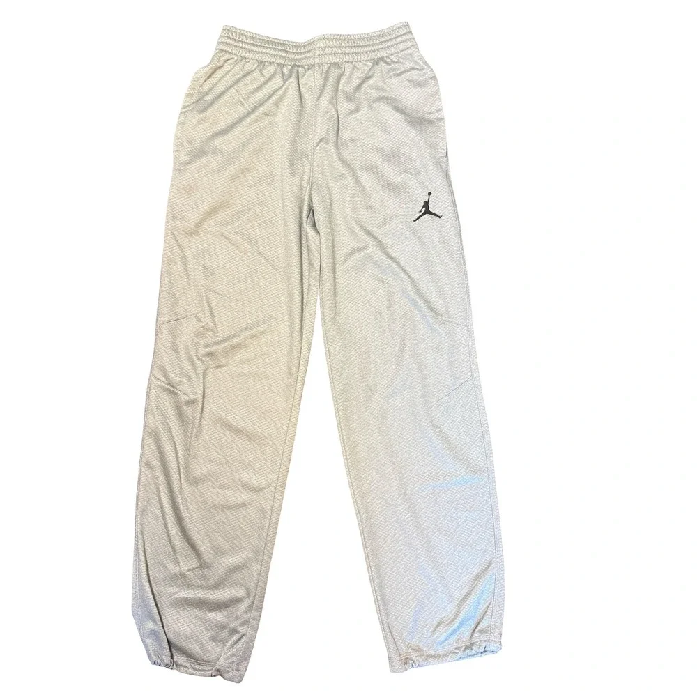 Jordan Mens Dri-FIT Mesh Athletic Pants Grey Jumpman Joggers 624268-063 Size S